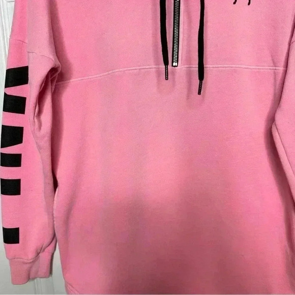 Victoria’s Secret PINK Sweatshirt Half Zip Pink &  Black Size Extra Small - Picture 6 of 16